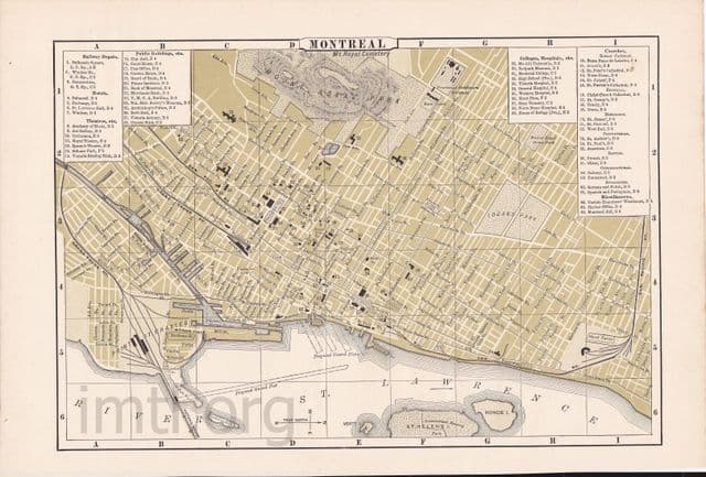 Historische Karte von Montreal