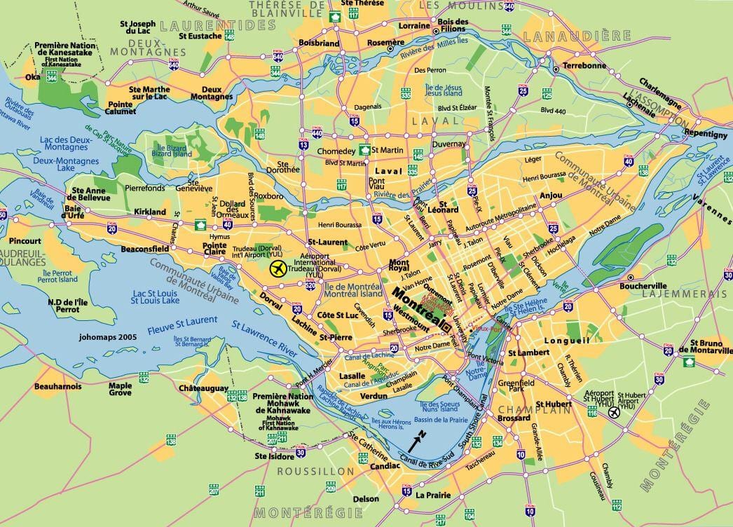 Montreal Flughäfen Karte